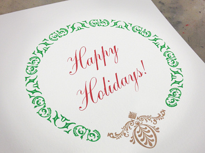 Happy Holidays Notecard greating card letterpress printing