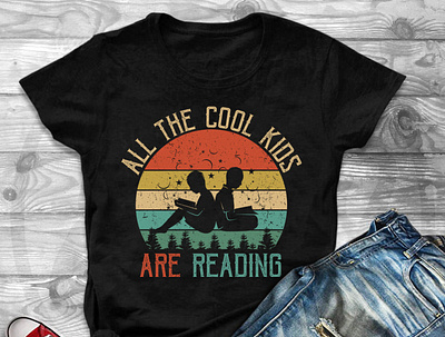 All the Cool Kids are Reading Book Vintage Reto Sunset