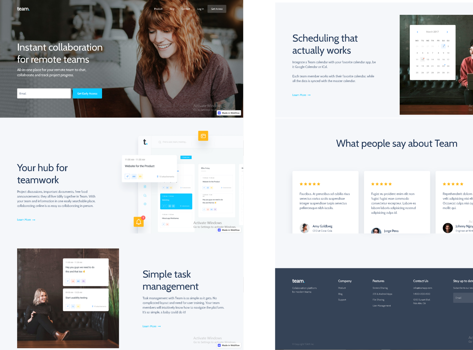 Team collaboration website by Aishwarya Kulkarni on Dribbble