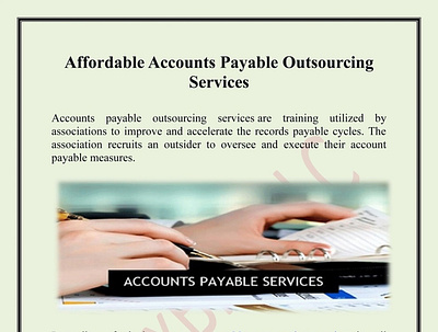 Accounts payable outsourcing services