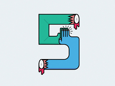 High Five! blue color design graphic graphic design green hand illustration illustrator line number vector