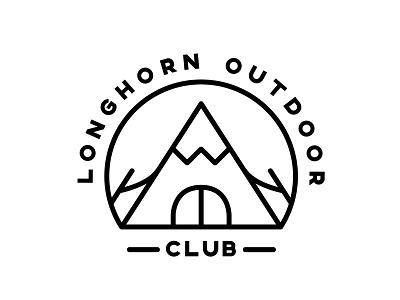 Longhorn Outdoor Club badge black camping clean illustration line logo logo design outdoors vector