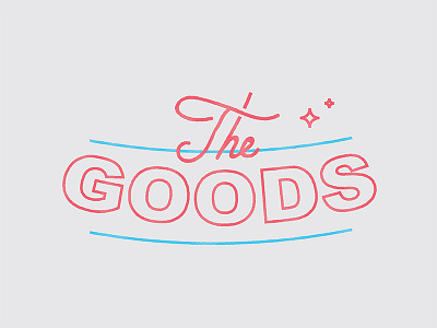 The Goods blue clean design goods grey outline red script sign texture vector