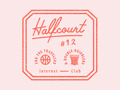 Halfcourt Badge badge blog branding identity logo rough script stamp texture