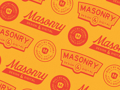 Masonry Internal Branding badge logo pattern rough texture typography