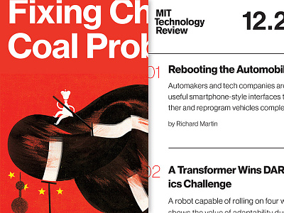 MIT Technology Review illustration neue haas grotesk red typography white