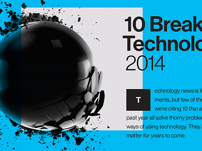 10 Breakthroughs Technologies black cyan neue haas grotesk typography