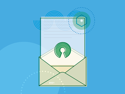 Open Source Letter bonsai brand envelope icons illustration letter line art mail open source