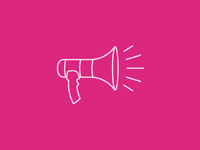 Pink Megaphone announcement icon design line art line icon megaphone pink