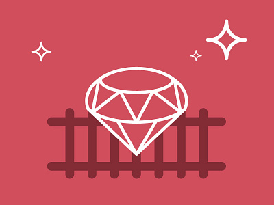 Ruby On Rails illustration line icon programming ruby on rails