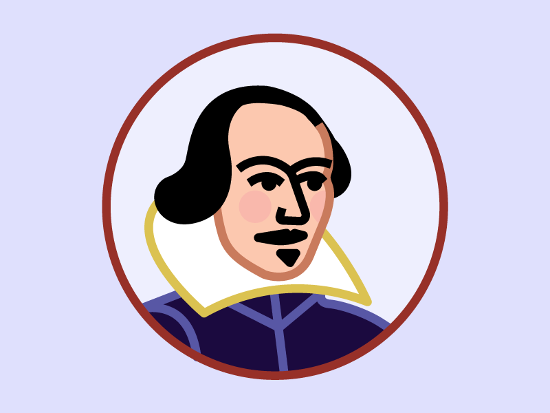 Shakespeare portrait icons the bard shakespeare