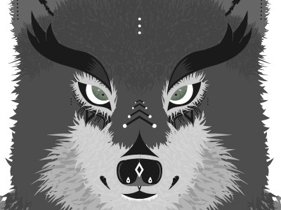 Wolf detail illustration shapes vector