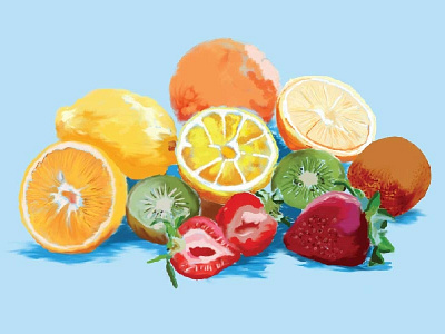 Frutas digital digital illustration fruits illustration painting photoshop