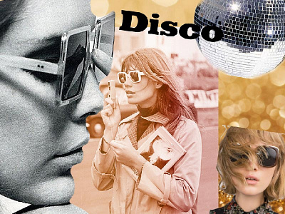 Disco 70s collage disco ball sunglasses