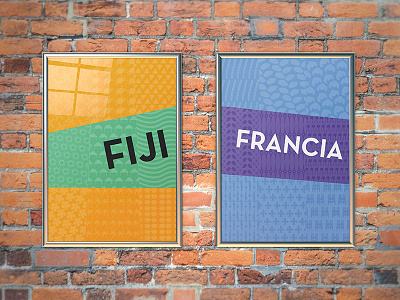 Travel posters: Fiji and France design fiji france pattern poster print texture