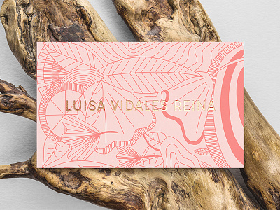 Luisa Vidales Reina business card - front business card card design gold foil graphic design illustration mockup