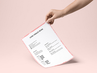 Resumé mockup for Luisa Vidales Reina branding design graphic design identity mockup resume visual identity