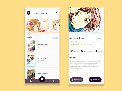 Manga Reader app app design design manga mangaart minimal typography ui