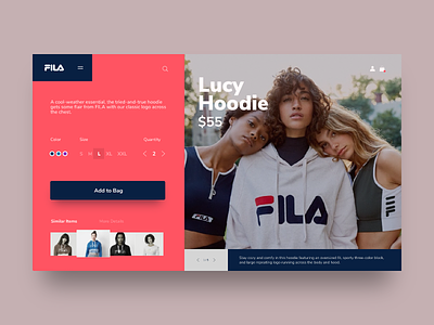 Fila - Lucy Hoodie clothes clothing clothing brand cta ecommerce fashion fila lookbook online store product catalog product page shopping sweatshirt trend trendy user experience ux ux ui