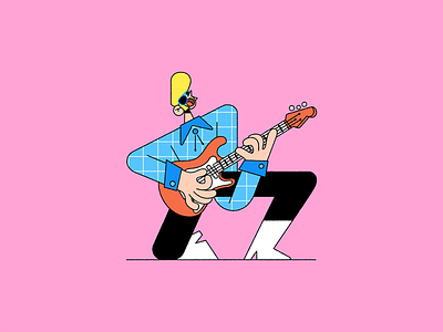 Guitar Rocker character characterperez design design art flat funny guitar illustration illustrator playing rocker