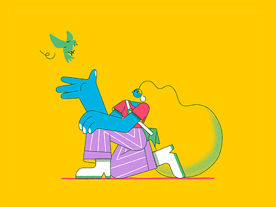 Lady Bird 3/6 bird branding character characterperez colorful design design art flat girl illustration illustrator lady ui