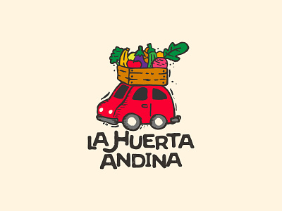 La Huerta Andina car delivery service fruits logo logo design vegetable