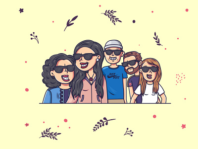 Family time character family illustration vector