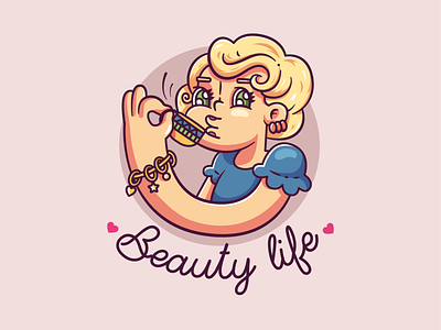 Beauty Life character design girl illustration tea vector