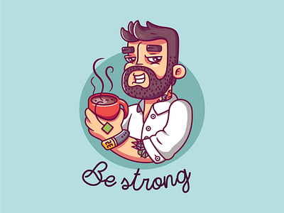 Be Strong character illustration men vector