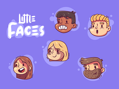 Little faces character design girl illustraion illustration men vector