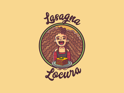 Lasagna Locura branding character food illustration lasagna logo restoran vector