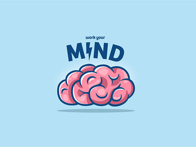 work your MIND brain branding illustration logo mind vector