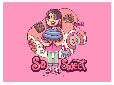 So Sweet candy character illustration sweet vector