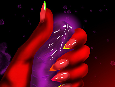 Sexy devils illustration арт девушка красный персонаж фантазия фиолетовый фирменный стиль фотошоп
