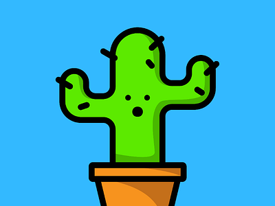 Simple Cactus Illustration cactus cute cute illustration first dribbble minimalist simple simple design