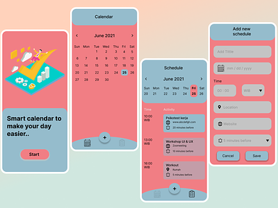 Calendar app calendar design illustration ios typography uidesign