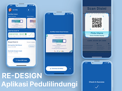 Re-design Aplikasi Pedulilindungi application mobile pedulilindungi ui ux