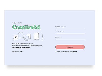 daily ui 001 - creative challenge sign up design flat illustration illustrator minimal typography ui ux web website