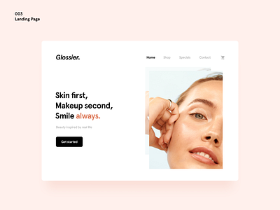 daily ui 003 - landing page dailyui design glossier landing page landing page design ui ui design ui designs uiux