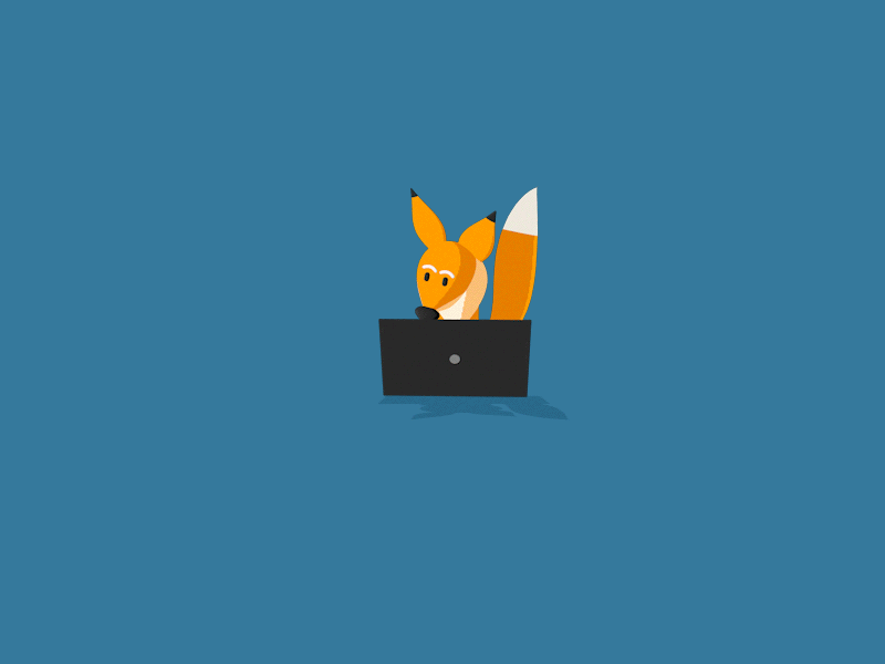 Fox working at home 3d animal art animation c4d characterdesign cute fox freelance funny