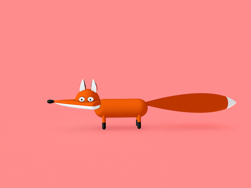 Fox gonna sleep 3d animal art animation cartoon character cute design fox funny sleepy tail