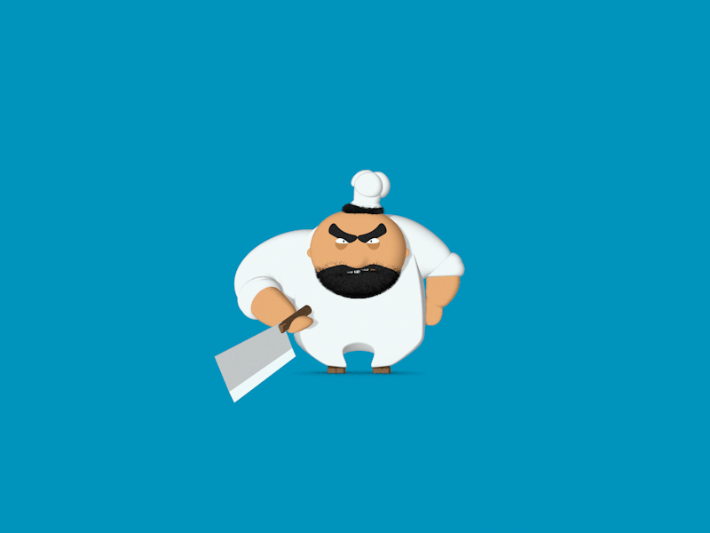 Do you like my cooking? 3d animation c4d cartoon character chief cook design funny gif animated
