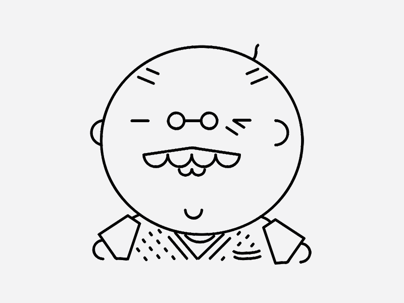 papy is talking animated gif animation bald glasses grandpa icon illustration mustache old man talking vector