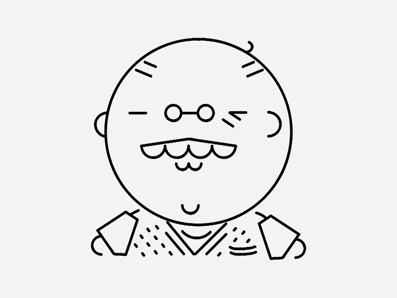 papy is grumpy animated gif animation bald cranky glasses grandpa grumpy icon illustration mustache old man vector