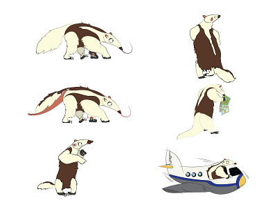 Tamandua with expression characterdesign characters digital art digitalart illustration illustrator