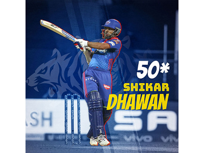 Shikhar Dhawan cricket delhi capitals digital design illustrator indian premiere league photoshop social media post