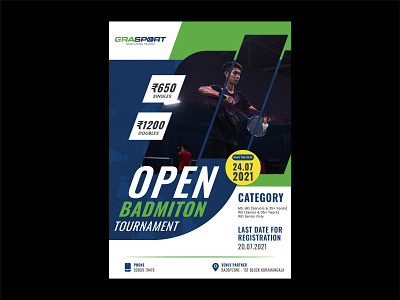 Badminton Tournament Flyer flyer graphic design illustrator photoshop sports flyer