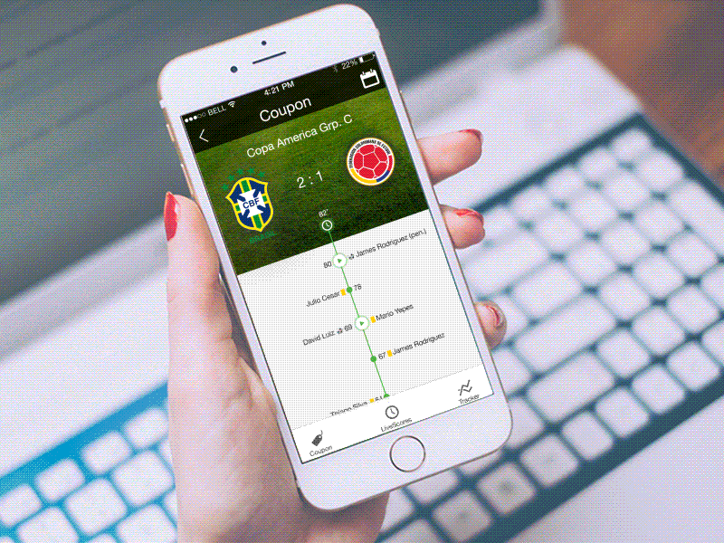 Copa America App app debut dribbble football