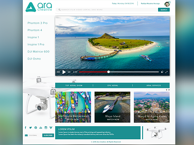 Drone Website aerial ara creative clean dji osmo drone flat homepage inspire phantom website