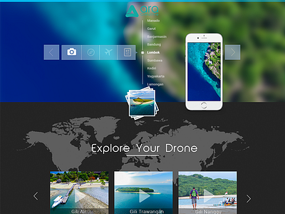 Drone Website aerial ara creative clean dji osmo drone dronefolio flat homepage inspire layout phantom website